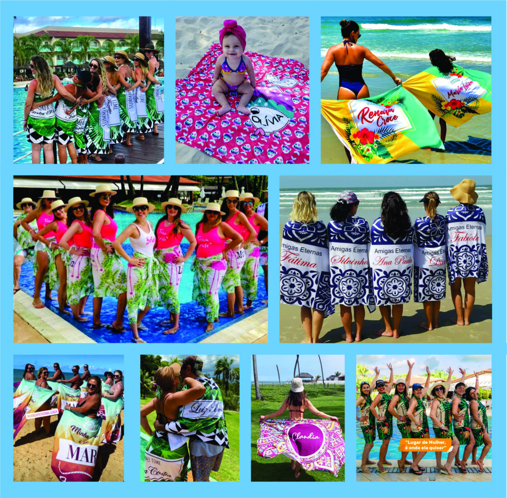 Cangas personalizadas para grupos de viagem, despedidas de solteira e excursões